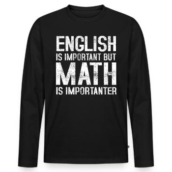 Grammar Mathematics - Men's Premium Organic Long Sleeve Shirt - black - Front - Nico (187cm)