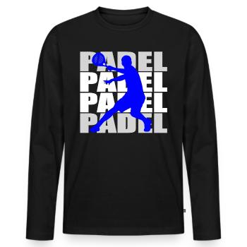Padel - Männer Premium Bio Langarmshirt - Schwarz - Vorne - Nico (187cm)