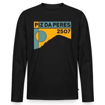 Piz da Peres Dolomites Randonnée Escalade Souvenirs - T-shirt manches longues Premium bio Homme - noir - Devant - Nico (187cm)