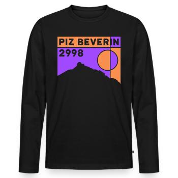 Piz Beverin Ski Tour Mountain Tour Tour Souvenirs Hiking - Men's Premium Organic Long Sleeve Shirt - black - Front - Nico (187cm)
