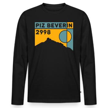Piz Beverin, Randonnée, Ascension, Ski de randonnée, Souvenir - T-shirt manches longues Premium bio Homme - noir - Devant - Nico (187cm)