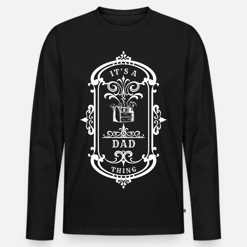 Papa-Zitat Ein Papa-Ding - Männer Premium Bio Langarmshirt - Schwarz