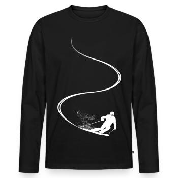 Piste de ski, Après-ski, Sports d’hiver, Vacances au ski - T-shirt manches longues Premium bio Homme - noir - Devant - Nico (187cm)