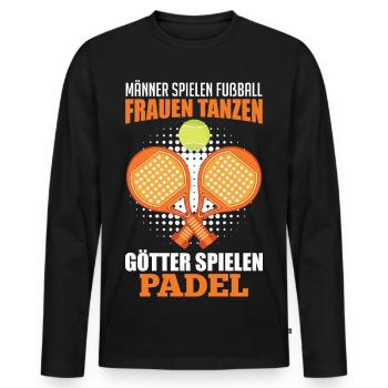 Padel Sport WOMEN DANCE GODS PLAY PADEL - Men's Premium Organic Long Sleeve Shirt - black - Front - Nico (187cm)