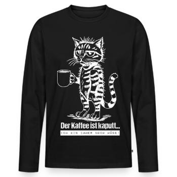 The coffee is broken... - Men's Premium Organic Long Sleeve Shirt - black - Front - Nico (187cm)