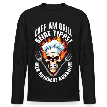 Chef Am Grill Keine Tipps Bier Bringen Abhauen - Männer Premium Bio Langarmshirt - Schwarz - Vorne - Nico (187cm)