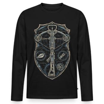 Crossbow Crossbowman - Men's Premium Organic Long Sleeve Shirt - black - Front - Nico (187cm)