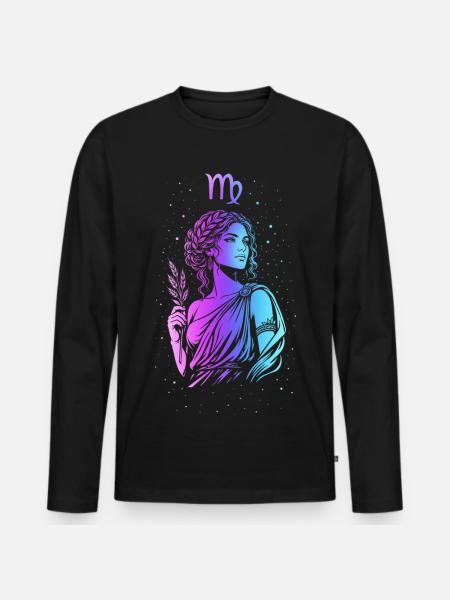 Skorpiongöttin in Farbverläufen - Männer Premium Bio Langarmshirt - Schwarz