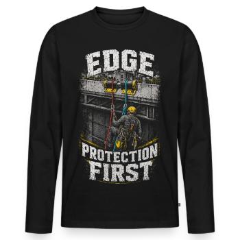 Grimpeurs industriels en hauteur - T-shirt manches longues Premium bio Homme - noir - Devant - Nico (187cm)