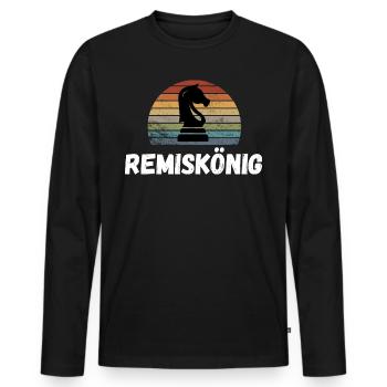 Schach Geschenk Meme Trend Queens Gambit - Männer Premium Bio Langarmshirt - Schwarz - Vorne - Nico (187cm)