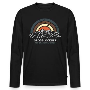 Großglockner Hohe Tauern Hochalpenstrasse Austria - Männer Premium Bio Langarmshirt - Schwarz - Vorne - Nico (187cm)