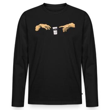 Ouzo disant pour les Grecs Un ouzo par jour - T-shirt manches longues Premium bio Homme - noir - Devant - Nico (187cm)