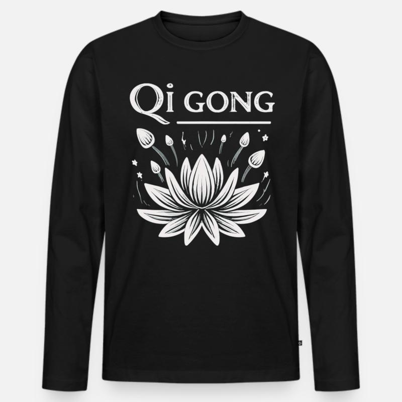 Meditation - Männer Premium Bio Langarmshirt - Schwarz