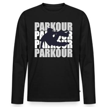 Le parkour - T-shirt manches longues Premium bio Homme - noir - Devant - Nico (187cm)