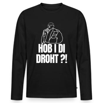 Österreich / Bayern Dialekt Sprüche / Mundart AUT - Männer Premium Bio Langarmshirt - Schwarz - Vorne - Nico (187cm)