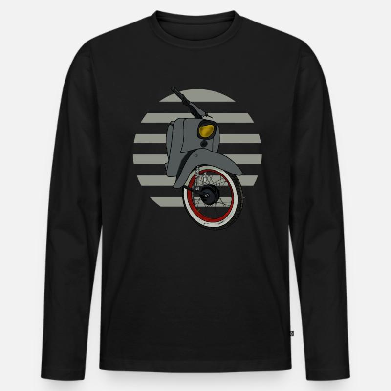 Schwalbe KR51 / Schwalbenfahrer / Ostalgie / Mofa - Männer Premium Bio Langarmshirt - Schwarz