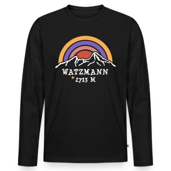 Watzmann Crossing Berchtesgaden Alpinisme - T-shirt manches longues Premium bio Homme - noir - Devant - Nico (187cm)