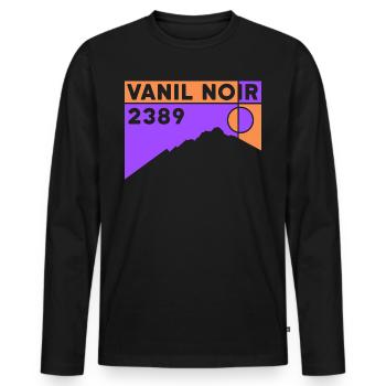 Vanil Noir Berg Besteigung Wandern Trekking Tour - Männer Premium Bio Langarmshirt - Schwarz - Vorne - Nico (187cm)