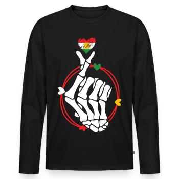 Kurdistan Flag,Kurdistan,Syria,Iraq,Iran,Flag - Men's Premium Organic Long Sleeve Shirt - black - Front - Nico (187cm)