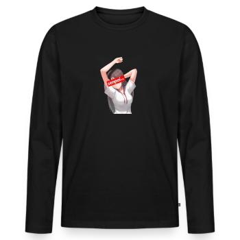 Senpai Avis de moi - Anime Manga Otaku Japan Gamer - T-shirt manches longues Premium bio Homme - noir - Devant - Nico (187cm)
