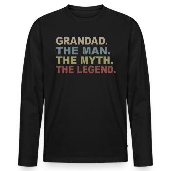 Grandad der Mann die Legende das Legenden-T-Shirt - Männer Premium Bio Langarmshirt - Schwarz - Vorne - Nico (187cm)