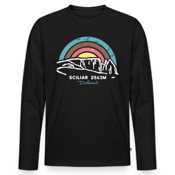 Sciliar Sciliar Dolomites Randonnée Escalade - T-shirt manches longues Premium bio Homme - noir - Devant - Nico (187cm)