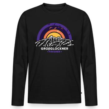 Großglockner Kärnten Hohe Tauern Finisher Souvenir - Männer Premium Bio Langarmshirt - Schwarz - Vorne - Nico (187cm)