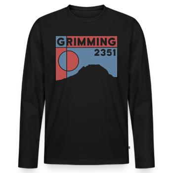 Hoher Grimming Finisher Höhe Wanderung Dachstein - Männer Premium Bio Langarmshirt - Schwarz - Vorne - Nico (187cm)