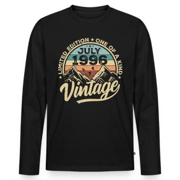 Born in July 1996 Born in July 1996 Born in July 1996 - Men's Premium Organic Long Sleeve Shirt - black - Front - Nico (187cm)