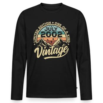 Born in July 2002 Born in July 2002 Born in July 2002 - Men's Premium Organic Long Sleeve Shirt - black - Front - Nico (187cm)