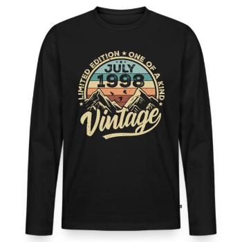 Born in July 1998 Born in July 1998 Born in July 1998 - Men's Premium Organic Long Sleeve Shirt - black - Front - Nico (187cm)