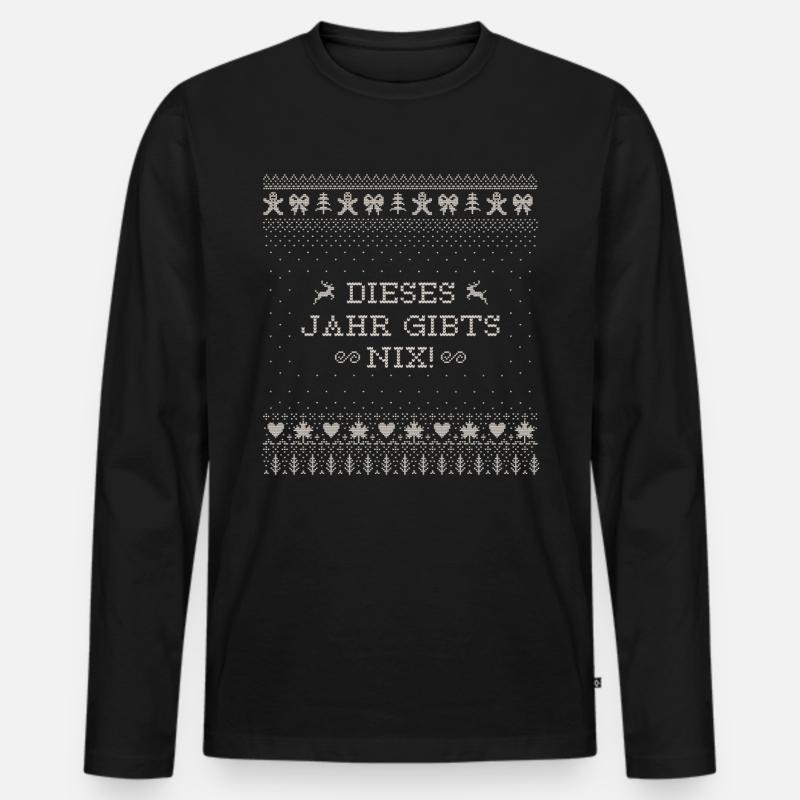 HEILIG ABEND, DIESES JAHR GIBTS NIX! - Männer Premium Bio Langarmshirt - Schwarz