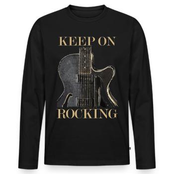 Guitare électrique - T-shirt manches longues Premium bio Homme - noir - Devant - Nico (187cm)