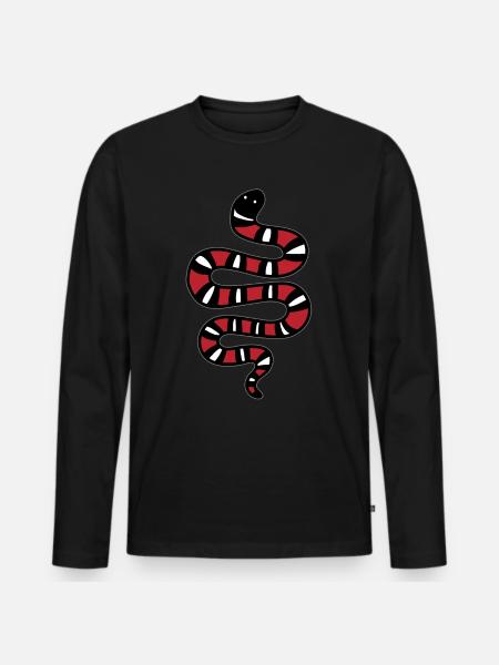 Schlange - Männer Premium Bio Langarmshirt - Schwarz
