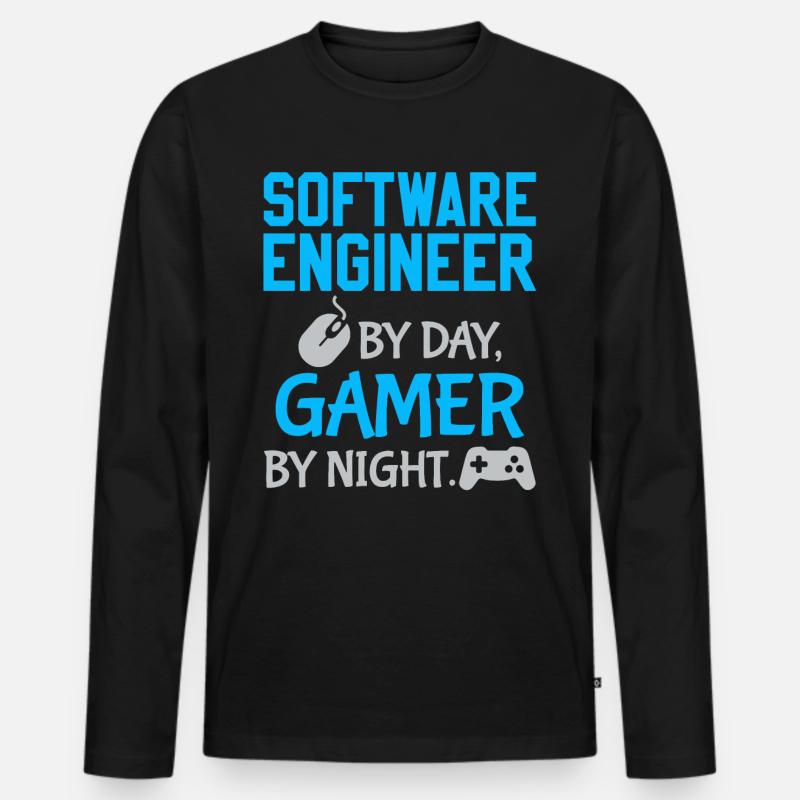 Gamer Software Ingenieur - Männer Premium Bio Langarmshirt - Schwarz
