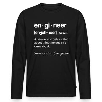 Engineer mechanical engineering - Men's Premium Organic Long Sleeve Shirt - black - Front - Nico (187cm)