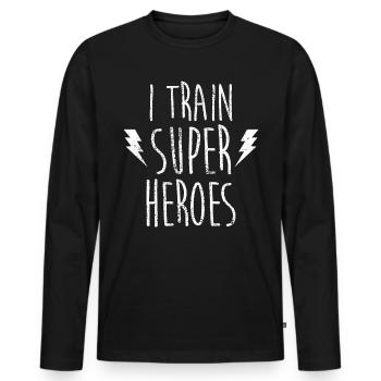 Trainer - Men's Premium Organic Long Sleeve Shirt - black - Front - Nico (187cm)