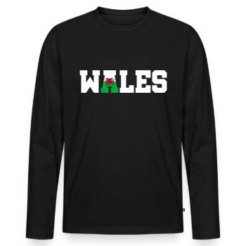 Wales Wales Wales - Männer Premium Bio Langarmshirt - Schwarz - Vorne - Nico (187cm)