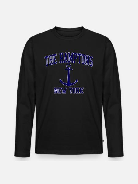The Hamptons - Men's Premium Organic Long Sleeve Shirt - black