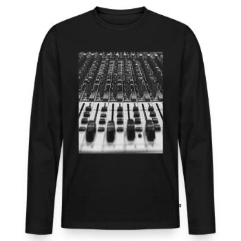 Mixer T Shirt - Men's Premium Organic Long Sleeve Shirt - black - Front - Nico (187cm)