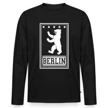 Berliner Baer - Männer Premium Bio Langarmshirt - Schwarz - Vorne - Nico (187cm)