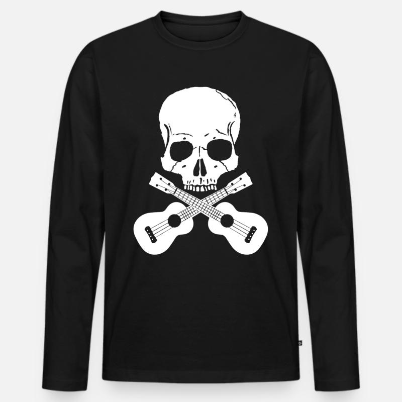 Ukulele Ukulele - Männer Premium Bio Langarmshirt - Schwarz