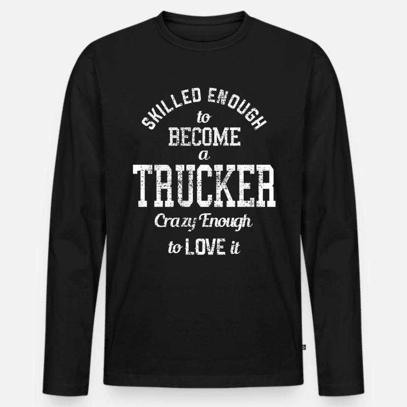 Trucker - Männer Premium Bio Langarmshirt - Schwarz