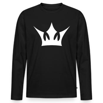 Krone - Männer Premium Bio Langarmshirt - Schwarz - Vorne - Nico (187cm)
