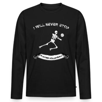 Volley-ball - T-shirt manches longues Premium bio Homme - noir - Devant - Nico (187cm)