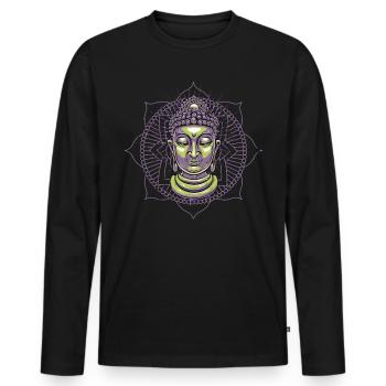 Buddhism Buddha gift idea - Men's Premium Organic Long Sleeve Shirt - black - Front - Nico (187cm)