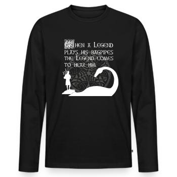 Légende - T-shirt manches longues Premium bio Homme - noir - Devant - Nico (187cm)