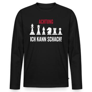 Schach Geschenk Schachspieler Meme Trend - Männer Premium Bio Langarmshirt - Schwarz - Vorne - Nico (187cm)