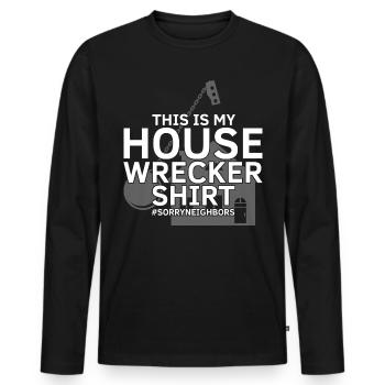 House Demolition and Renovation Design - Men's Premium Organic Long Sleeve Shirt - black - Front - Nico (187cm)