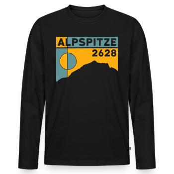 Alpspitze Tour Höhe Wanderung Klettersteig Bayern - Männer Premium Bio Langarmshirt - Schwarz - Vorne - Nico (187cm)